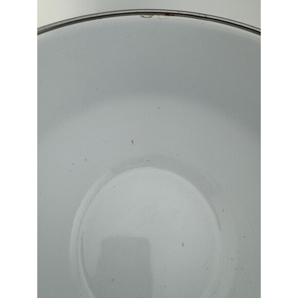 Vintage Blue & White enamelware bowl with classic pagoda Asian scene 8inch wide - Picture 3 of 10